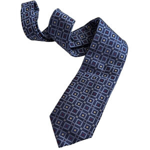 Canali Elegant Blue Geometric Patterned Tie - Made in Italy